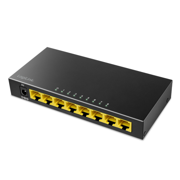 8-Port Gigabit Desktop Netzwerk Switch Ethernet RJ45 LAN Verteiler HUB schwarz