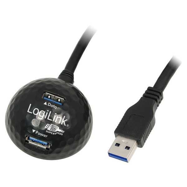 LogiLink CU0035 Verlängerungskabel USB 3.0 High Speed mit Docking Station