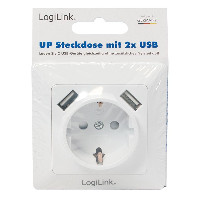 Unterputz-Steckdose, 1x CEE 7/3, 1x USB-A, 1x USB-C (Strom & Licht) 