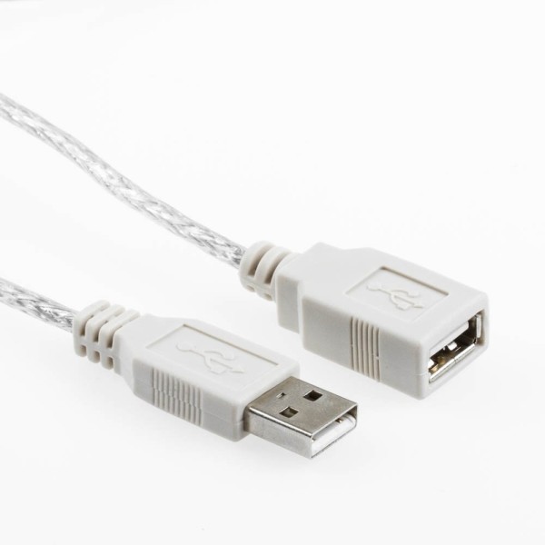 1,4m USB Verlängerung Kabel transparent USB A Stecker auf A Buchse High Speed